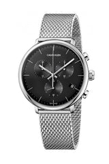 Calvin Klein High Noon Chronograph Black Dial Silver Mesh Bracelet Watch for Men - K8M27121 Watches Calvin Klein   