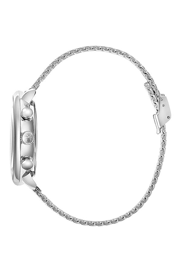 Calvin Klein High Noon Silver Dial Silver Mesh Bracelet Watch for Men - K8M27126 Watches Calvin Klein   