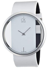 Calvin Klein Glam Transparent Dial Sky Blue Leather Strap Watch for Women - K9423193 Watches Calvin Klein   