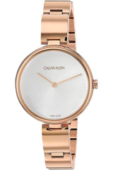 Calvin Klein Wavy White Dial Rose Gold Steel Strap Watch for Women - K9U23646 Watches Calvin Klein   