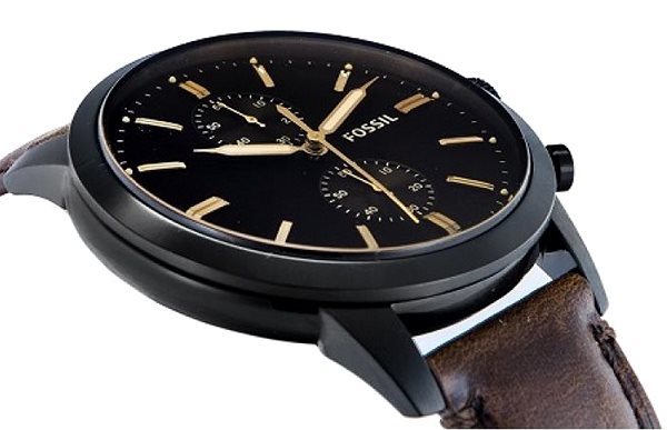 Fossil Townsman Chronograph Black Dial Brown Leather Strap Watch for Men - FS5437 Watches Fossil   