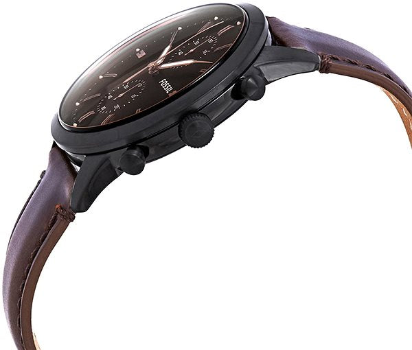 Fossil Townsman Chronograph Black Dial Brown Leather Strap Watch for Men - FS5437 Watches Fossil   