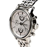 Fossil Boyfriend Chronograph Silver Dial Silver Steel Strap Watch for Women - ES2198 Watches Fossil   