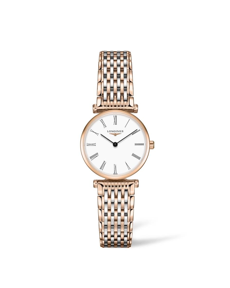 Longines La Grande Classique De Longines White Dial Two Tone Mesh Bracelet Watch for Women - L4.209.1.91.7 Watches Longines   