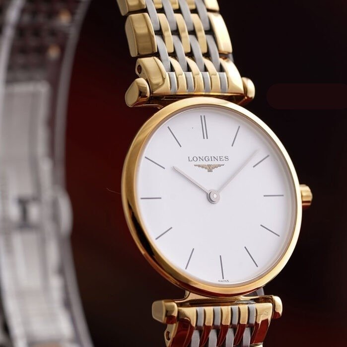 Longines La Grande Classique White Dial White Dial Two Tone Mesh Bracelet Watch for Women - L4.209.2.12.7 Watches Longines   