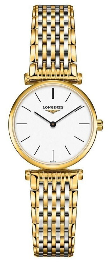 Longines La Grande Classique White Dial White Dial Two Tone Mesh Bracelet Watch for Women - L4.209.2.12.7 Watches Longines   