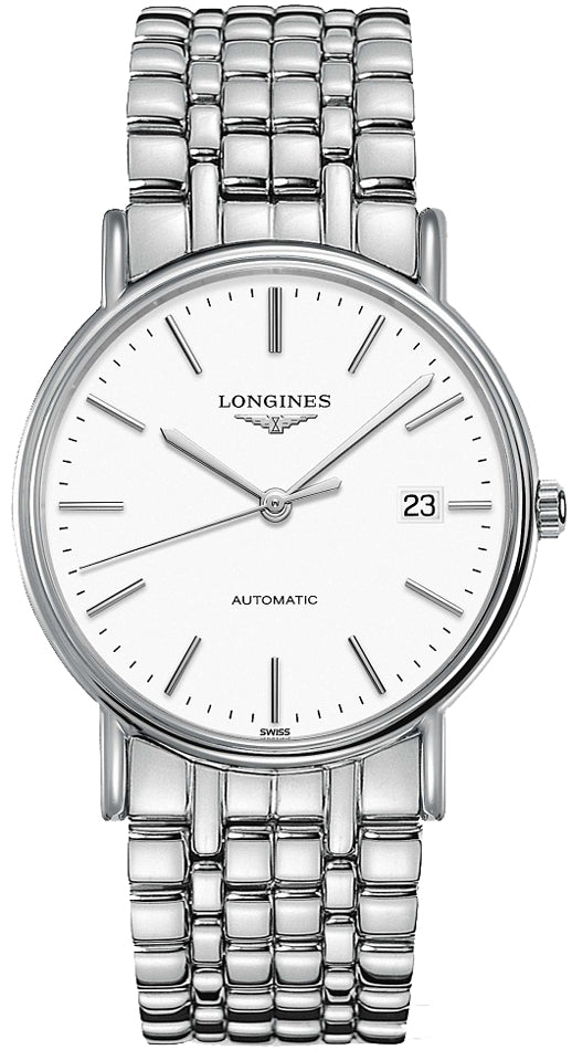 Longines Presence 38.5mm Automatic Stainless Steel Watch for Men - L4.921.4.12.6 Watches Longines   