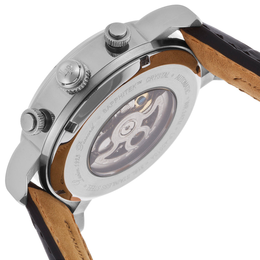 Fossil Boyfriend Automatic Skeleton Silver Dial Brown Leather Strap Watch for Women - ME3109 Watches Fossil   