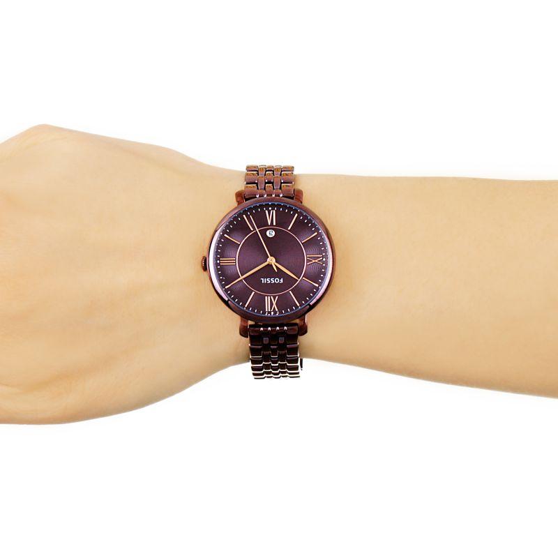 Fossil Jacqueline Brown Dial Brown Steel Strap Watch for Women - ES4100 Watches Fossil   