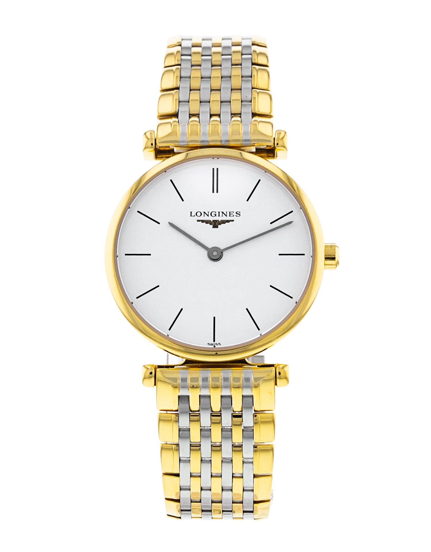 Longines La Grande Classique White Dial White Dial Two Tone Mesh Bracelet Watch for Women - L4.209.2.12.7 Watches Longines   