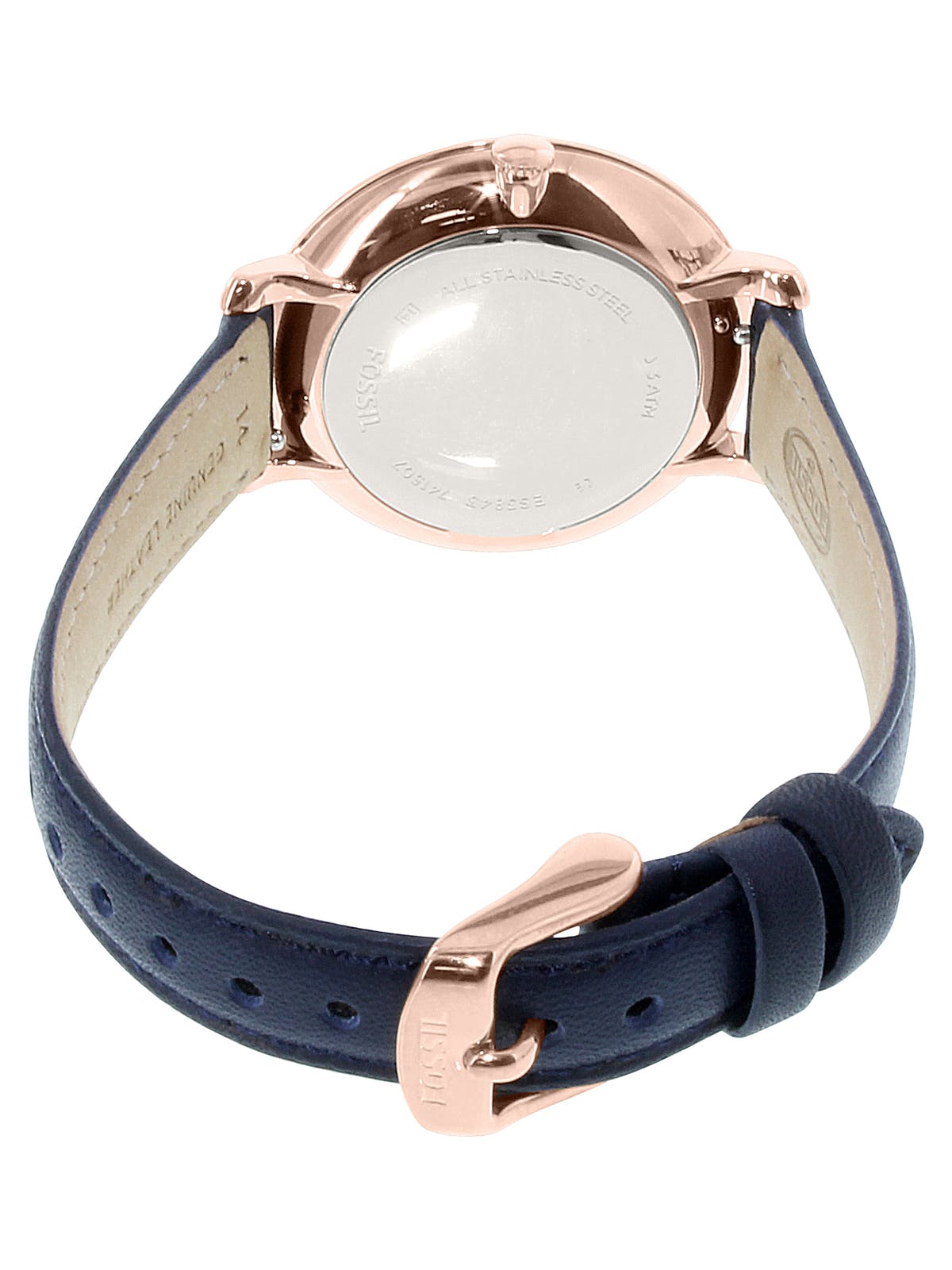 Fossil Jacqueline White Dial Blue Leather Strap Watch for Women - ES3843 Watches Fossil   