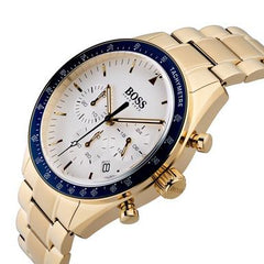 Hugo Boss Trophy White Dial Gold Steel Strap Watch for Men - 1513631 Watches Hugo Boss   