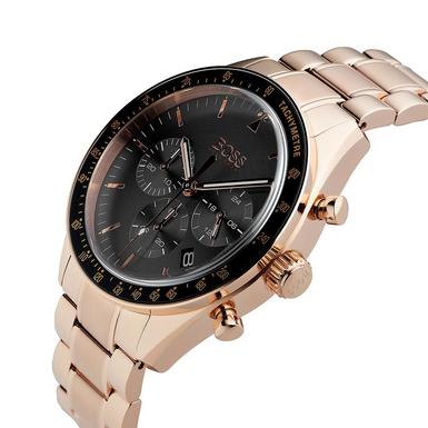 Hugo Boss Trophy Grey Dial Rose Gold Steel Strap Watch for Men - 1513632 Watches Hugo Boss   