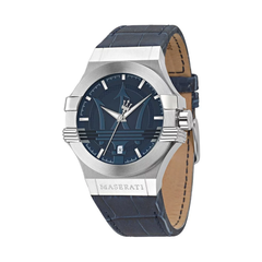 Maserati Potenza Blue Dial Blue Leather Strap Watch For Men - R8851108015 Watches Maserati   