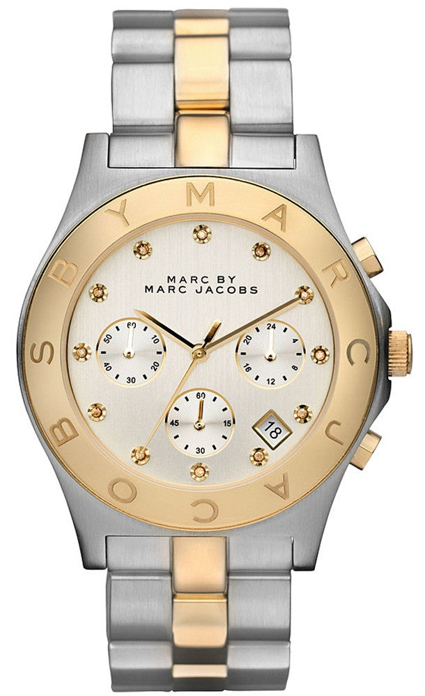 Marc Jacobs Blade Silver Dial Two Tone Stainless Steel Strap Watch for Women - MBM3177 Watches Marc Jacobs   