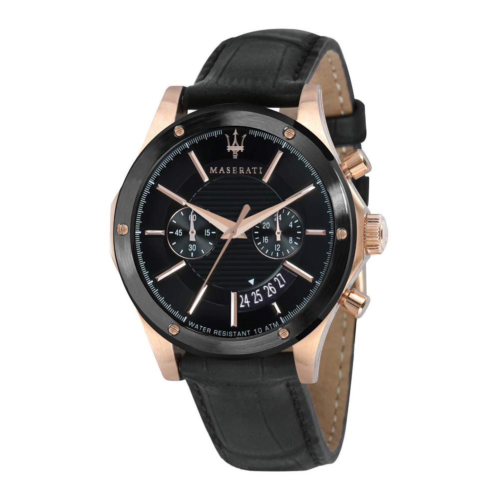 Maserati Circuito 44mm Black Dial Leather Strap Watch For Men - R8871627001 Watches Maserati   