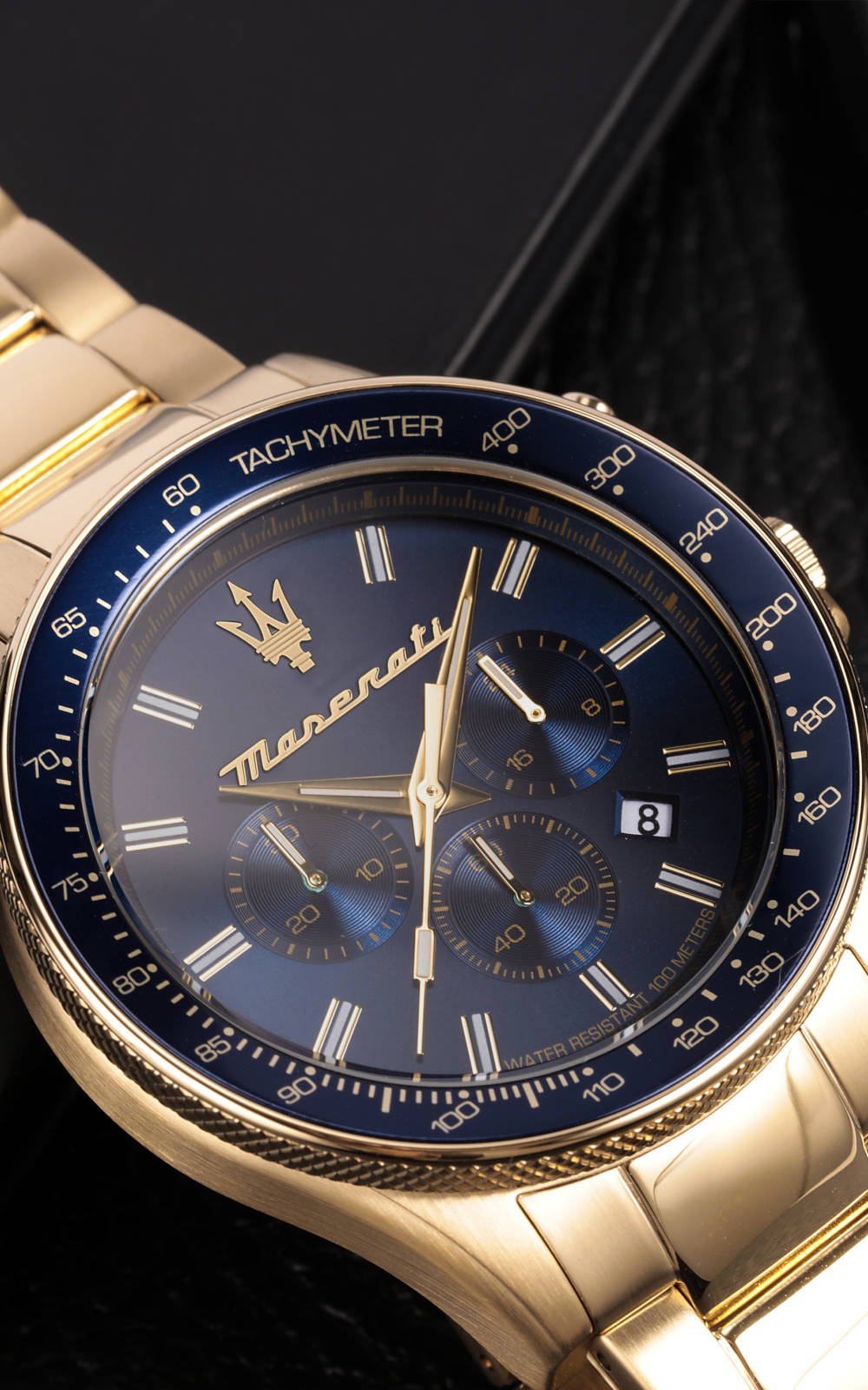 Maserati SFIDA Analog Blue Dial Gold Stainless Steel Watch For Men - R8873640008 Watches Maserati   