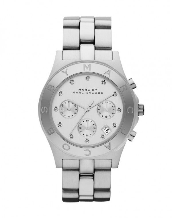 Marc Jacobs Blade White Dial SIlver Stainless Steel Strap Watch for Women - MBM3100 Watches Marc Jacobs   