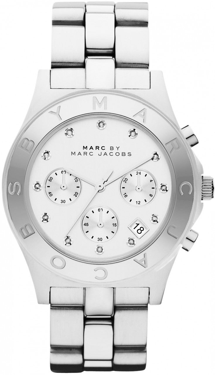 Marc Jacobs Blade White Dial SIlver Stainless Steel Strap Watch for Women - MBM3100 Watches Marc Jacobs   