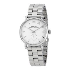 Marc Jacobs Baker White Dial Silver Stainless Steel Strap Watch for Women - MBM3242 Watches Marc Jacobs   