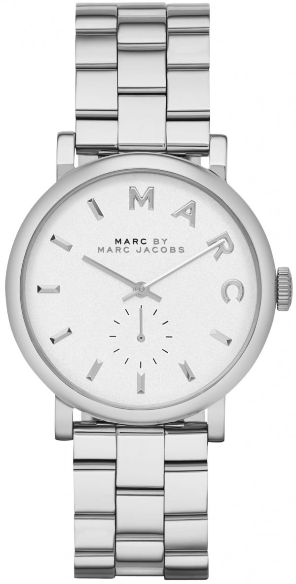 Marc Jacobs Baker White Dial Silver Stainless Steel Strap Watch for Women - MBM3242 Watches Marc Jacobs   