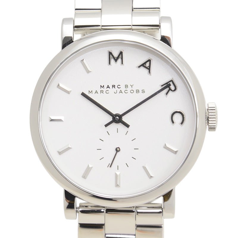 Marc Jacobs Baker White Dial Silver Stainless Steel Strap Watch for Women - MBM3242 Watches Marc Jacobs   