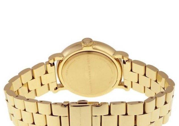 Marc Jacobs Baker White Dial Gold Stainless Steel Strap Watch for Women - MBM3243 Watches Marc Jacobs   