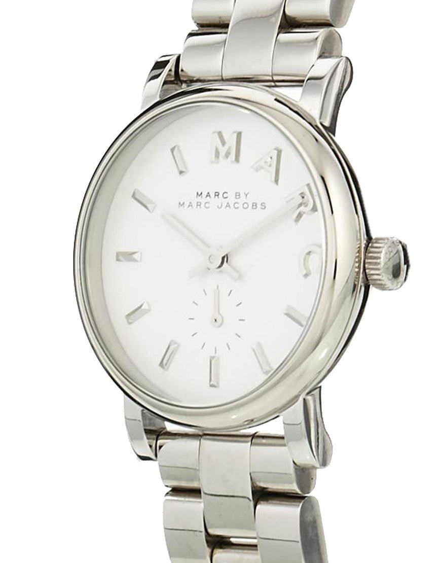 Marc Jacobs Baker White Dial Silver Stainless Steel Strap Watch for Women - MBM3246 Watches Marc Jacobs   