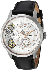 Fossil Townsman Twist Multifunction White Dial Black Leather Strap Watch for Men - ME1164 Watches Fossil   