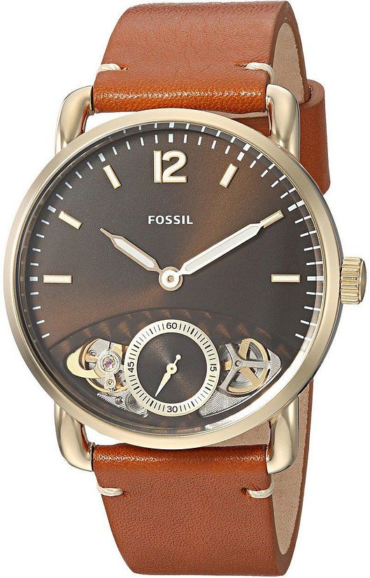 Fossil The Commuter Twist Black Dial Brown Leather Strap Watch for Men -  ME1166 Watches Fossil   