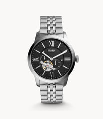 Fossil Townsman Black Dial Silver Steel Strap Watch for Men - ME3107 Watches Fossil   