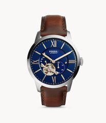 Fossil Townsman Automatic Blue Dial Brown Leather Strap Watch for Men - ME3110 Watches Fossil   