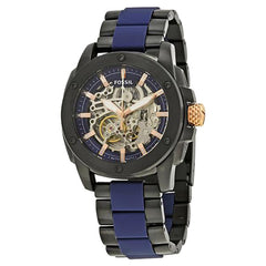 Fossil Modern Machine Automatic Skeleton Blue Dial Two Tone Steel Strap Watch for Men - ME3133 Watches Fossil   