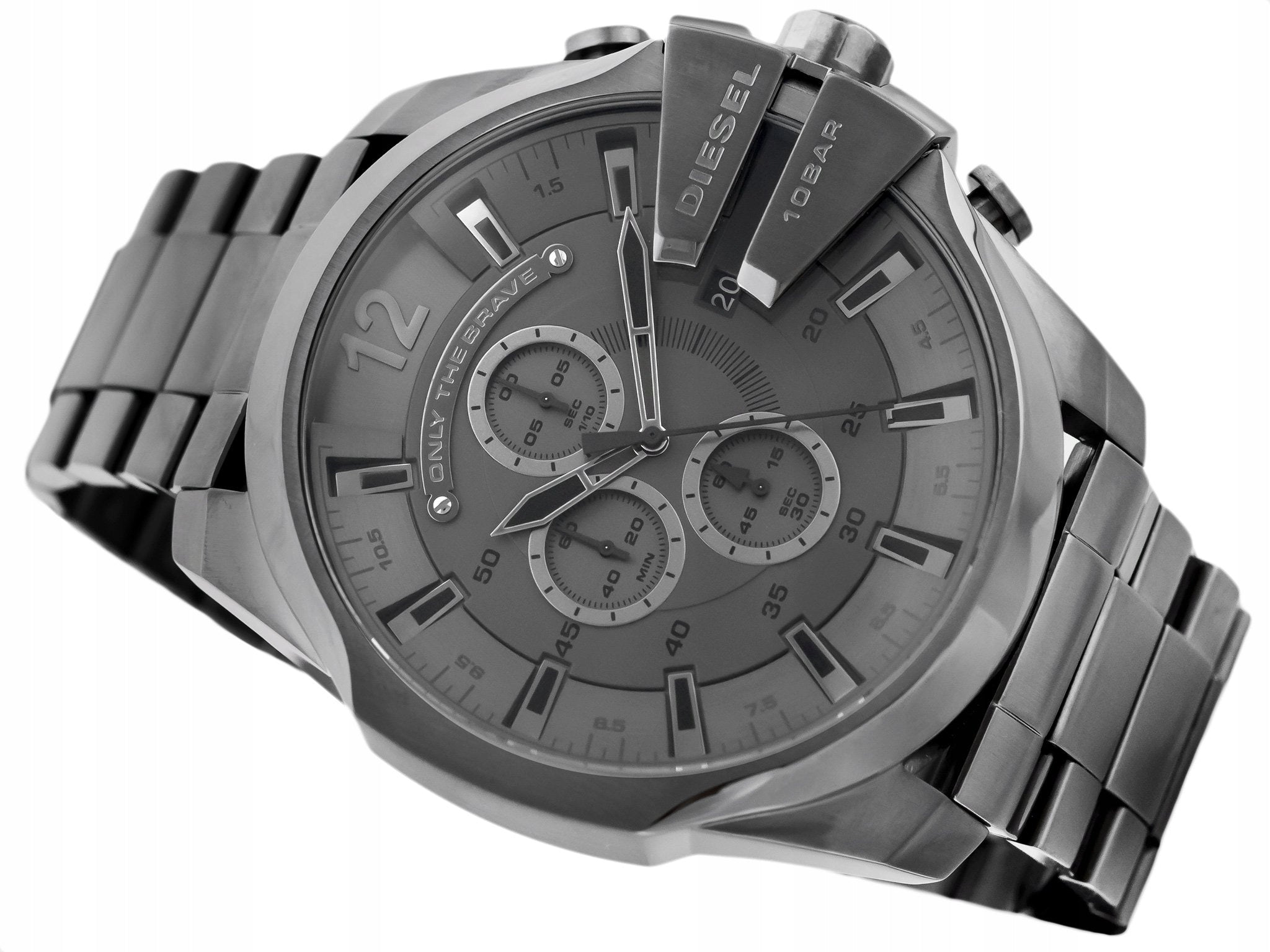 Diesel Mega Chief Chronograph Grey Dial Gunmetal Men's Watch - DZ4282 Watches Diesel   