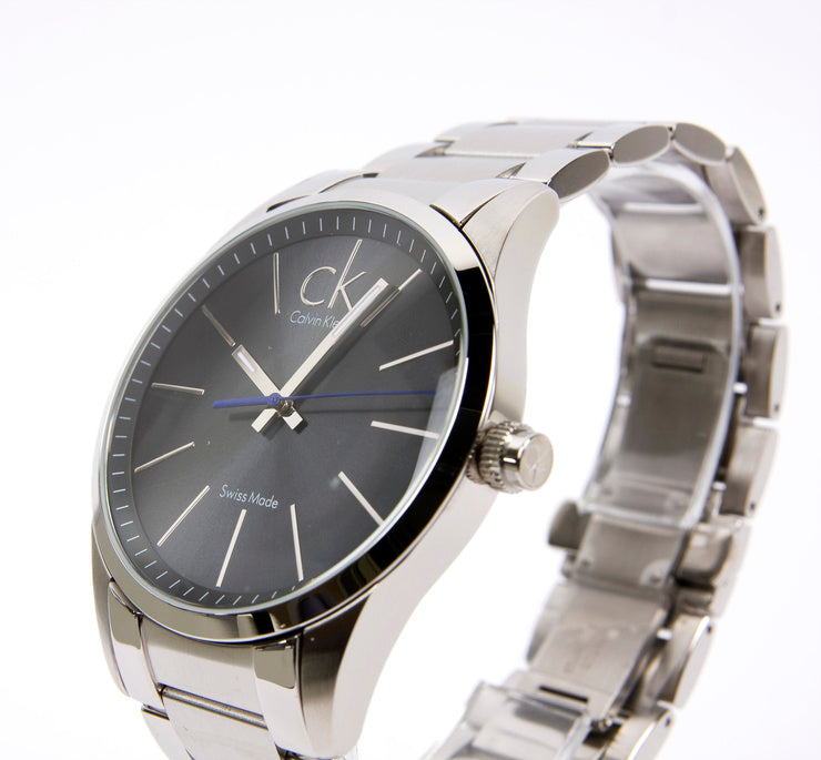 Calvin Klein Bold Grey Dial Silver Steel Strap Watch for Men - K2241107 Watches Calvin Klein   