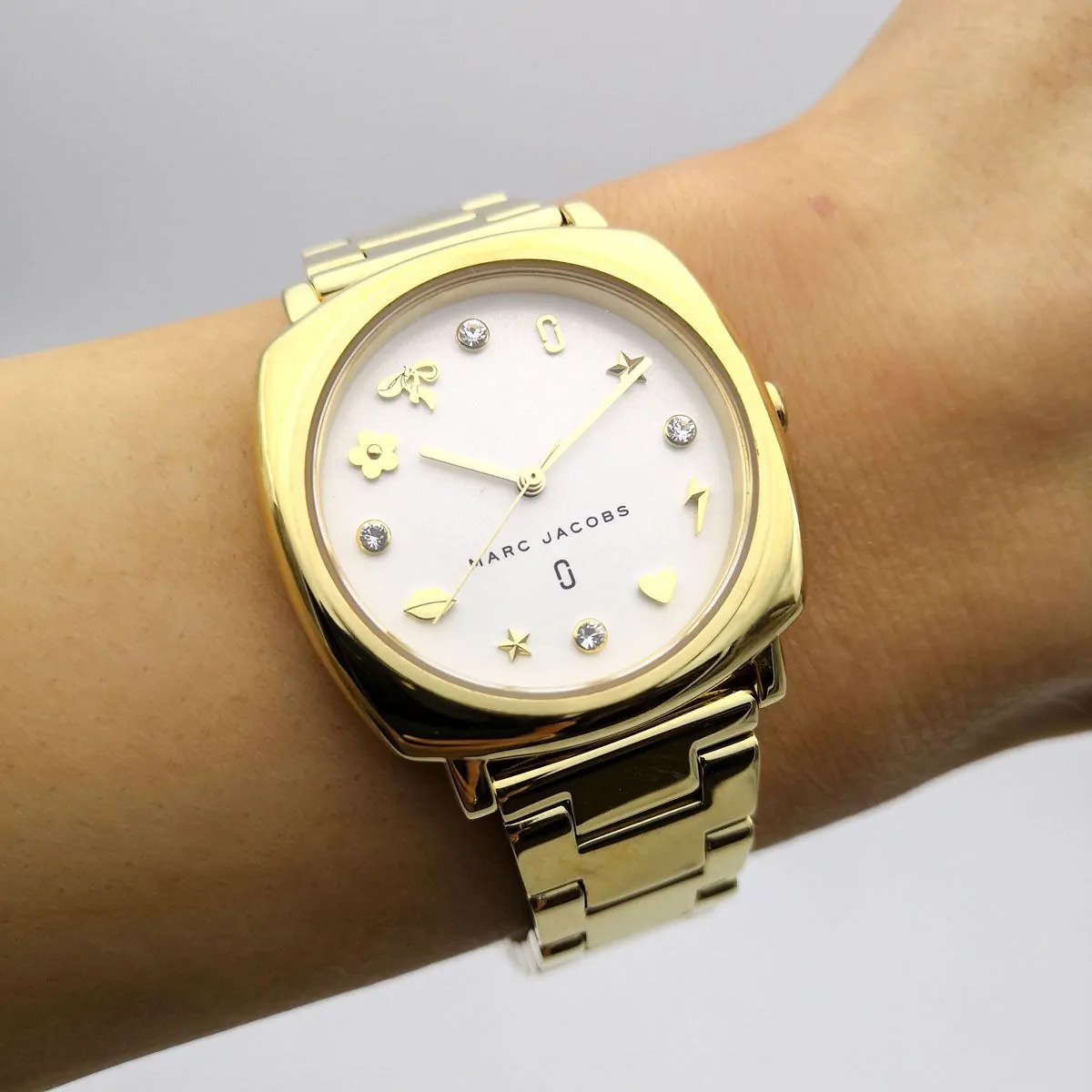 Marc Jacobs Mandy White Dial Gold Stainless Steel Strap Watch for Women - MJ3573 Watches Marc Jacobs   