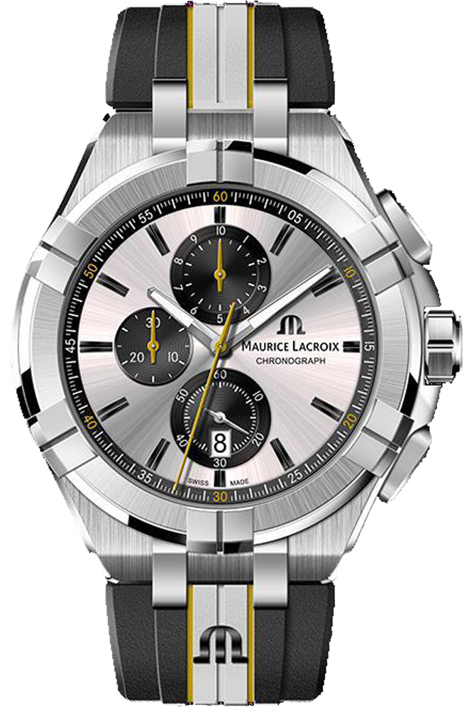 Maurice Lacroix Aikon Chronograph King of the Court Limited Edition Silver Dial Grey Rubber Strap Watch for Men - AI1018-TT030-130-K Watches Maurice Lacroix   