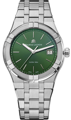 Maurice Lacroix Aikon Date Quartz Green Dial Silver Steel Strap Watch for Men - AI1108-SS002-630-1 Watches Maurice Lacroix   