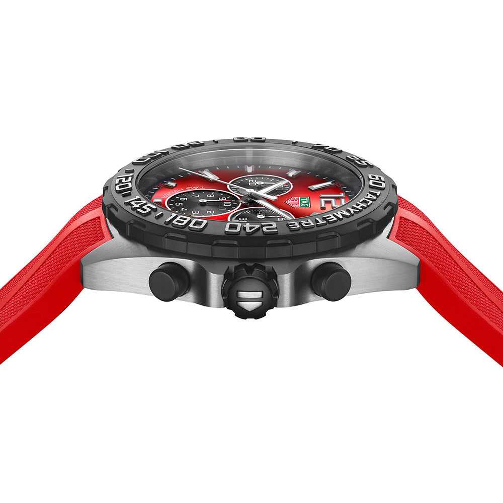 Tag Heuer Formula 1 Chronograph 41mm Red Dial Red Rubber Strap Watch for Men - CAZ101AN.FT8055 Watches Tag Heuer   