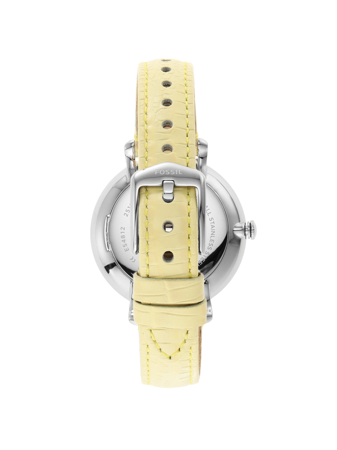 Fossil Jacqueline Three-Hand White Dial Yellow Leather Strap Watch for Women - ES4812 Watches Fossil   