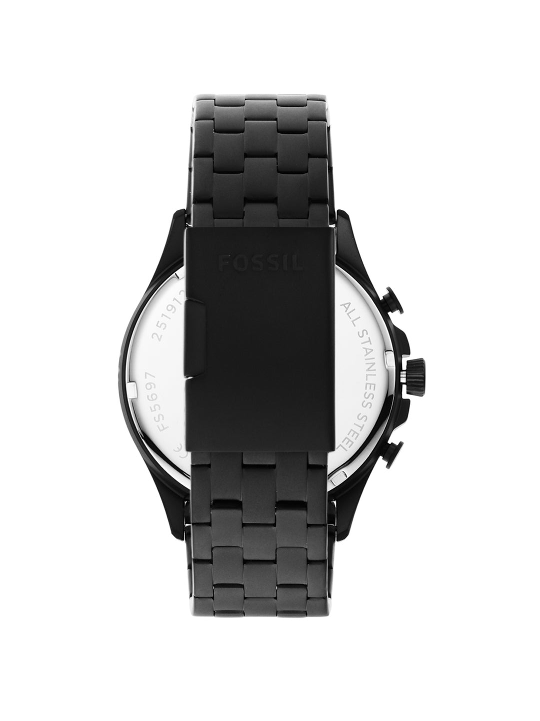 Fossil Forrester Chronograph Black Dial Black Steel Strap Watch for Men - FS5697 Watches Fossil   