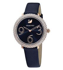 Swarovski Crystal Frost Blue Dial Blue Leather Strap Watch for Women - 5484061 Watches Swarovski   