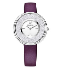 Swarovski Crystalline Silver Dial Purple Leather Strap Watch for Women - 5295355 Watches Swarovski   