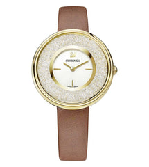 Swarovski Crystalline Pure White Dial Brown Leather Strap Watch for Women - 5275040 Watches Swarovski   