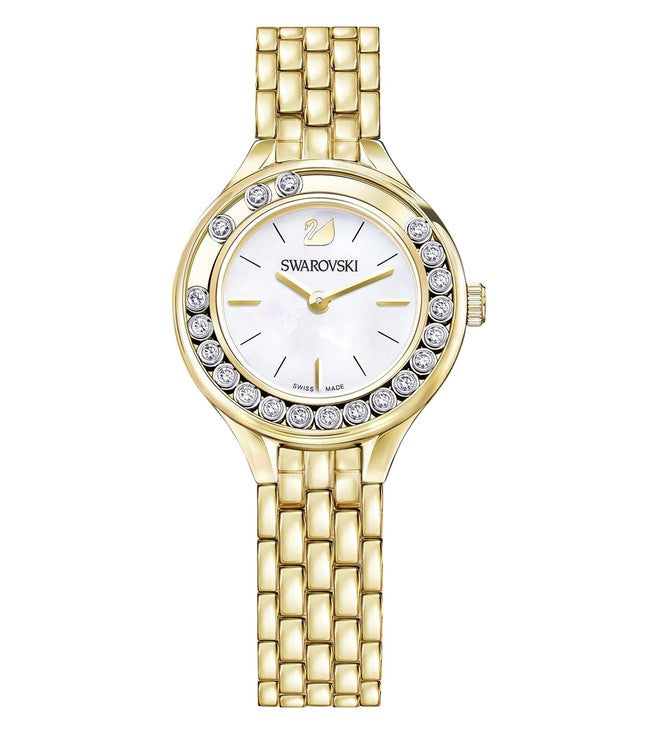 Swarovski Lovely Crystals White Dial Gold Steel Strap Watch for Women - 5242895 Watches Swarovski   