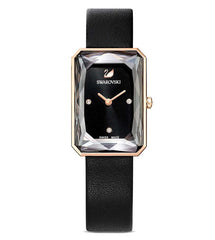 Swarovski Uptown Black Dial Black Leather Strap Watch for Women - 5547710 Watches Swarovski   