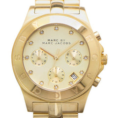 Marc Jacobs Blade Gold Dial Gold Stainless Steel Strap Watch for Women - MBM3101 Watches Marc Jacobs   