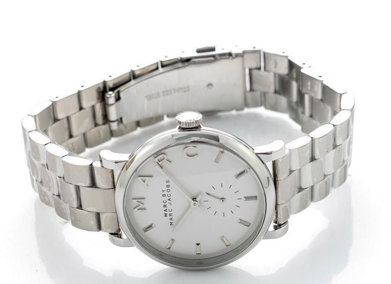 Marc Jacobs Baker White Dial Silver Stainless Steel Strap Watch for Women - MBM3242 Watches Marc Jacobs   