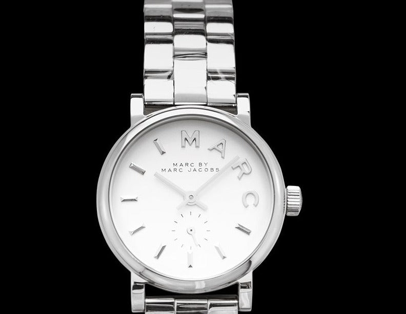 Marc Jacobs Baker White Dial Silver Stainless Steel Strap Watch for Women - MBM3246 Watches Marc Jacobs   