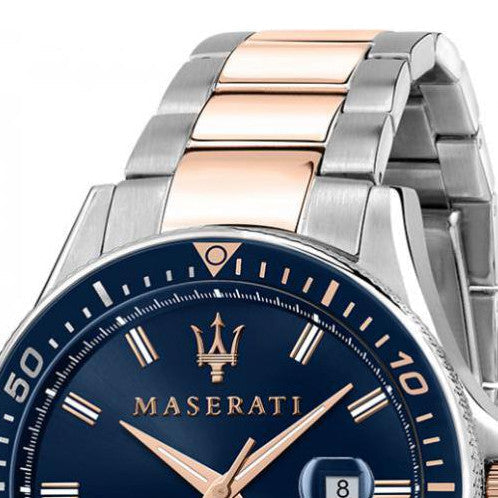 Maserati SFIDA Quartz Blue Dial Stainless Steel 44mm Watch For Men - R8853140003 Watches Maserati   